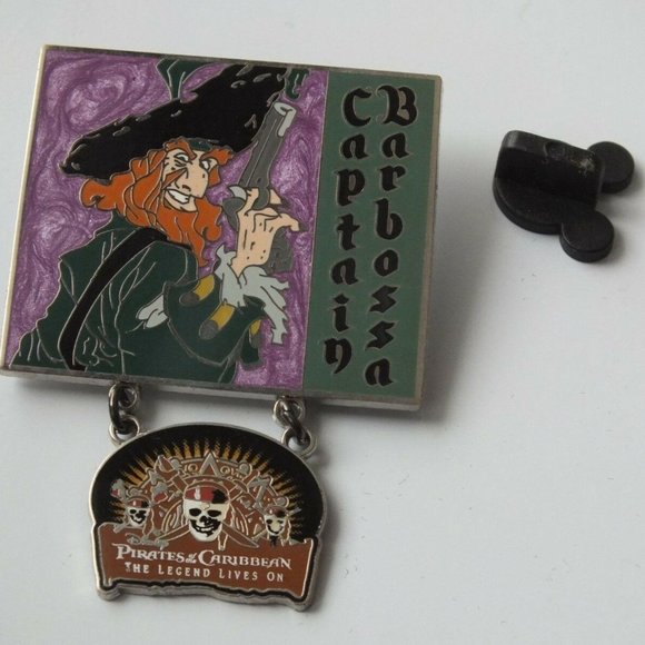 Disney Pirates Of The Caribbean Captain Barbossa Legend Lives On Dangle Pin, LE - Picture 4 of 5